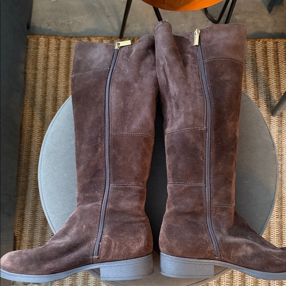 Bandolino Chocolate Brown Suede Women’s 8.5 Tall Boots Boho - Picture 7 of 10